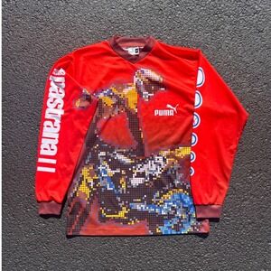 Puma Travis Pastrana 199 Motocross Jersey Red Long Sleeve Racing Shirt
